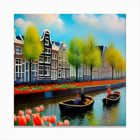 Vintage Travel Poster of Amsterdam, Wall Art Print Canvas Print