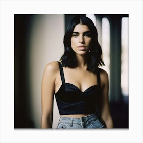 dua lipa black brack art print portrait Canvas Print