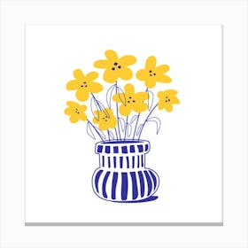 Yellow Flowers In A Vase Canvas Print