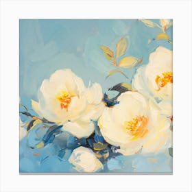 White Peonies Canvas Print