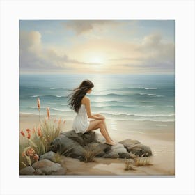 'The Beach' art print Canvas Print