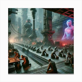 A Dystopian Sci Fi Scene Showcasing Drifters, The Canvas Print