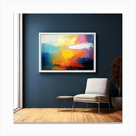 Mock Up Canvas Framed Art Gallery Wall Mounted Textured Print Abstract Landscape Portrait (10) Canvas Print
