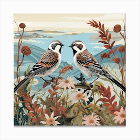 Bird In Nature Sparrow 3 Canvas Print