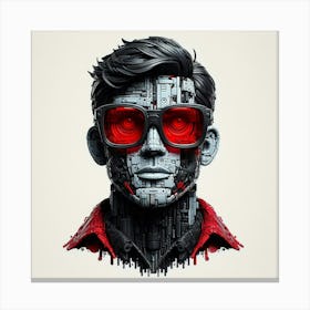 Man In Red Glasses Canvas Print