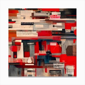 Red and Black Abstract Canvas Print