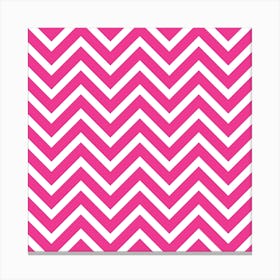 Chevron Pattern Zigzag Design Pink White Canvas Print