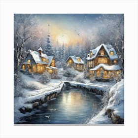 Winter Village 1 Canvas Print