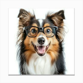 Dog With Glasses 78 Canvas Print