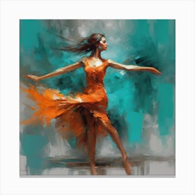 Dancer In Orange Dress Canvas Print