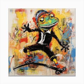 Skateboarder Frog Canvas Print