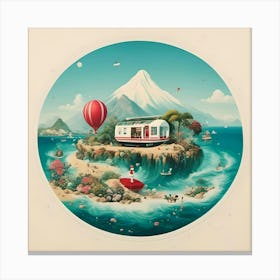 House On An Island Canvas Print