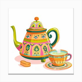 Teapot And Cup 3 Canvas Print