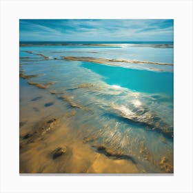 Turquoise Pools on Golden Beach Canvas Print