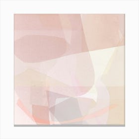 Pink Pastel Abstract Collage "Rose" Pastel Home Decor, Peach, Beige, Neutral Contemporary Minimalist Canvas Print