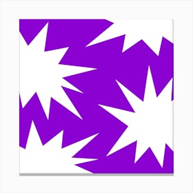 Purple And White Starbursts Canvas Print