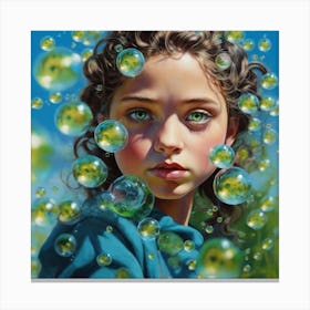 Bubbles And Eyes Canvas Print