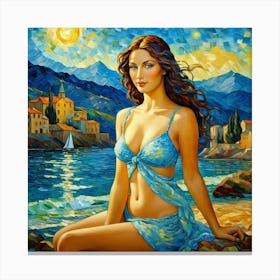 Woman On The Beach idk Canvas Print