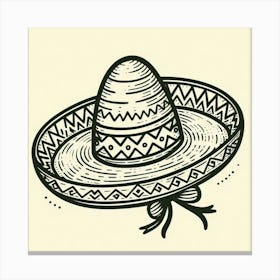 Line Art sombrero 3 Canvas Print