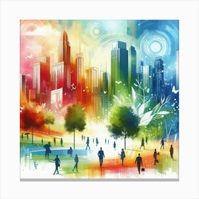 Colorful Cityscape Canvas Print