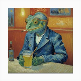 Chameleon Lost in Pub Canvas Print