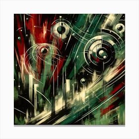 1950s Sci-Fi Themed Abstract Painting Canvas Print
