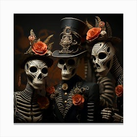 Day Of The Dead Skeletons Canvas Print