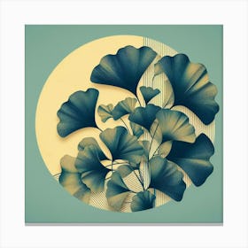 Aesthetic style, Tropical leaves of ginkgo biloba 1 Canvas Print