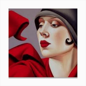 Lady In Red Canvas Print