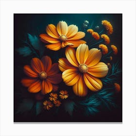 Cosmos Flowers Canvas Print