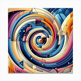 Abstract Spiral Painting Canvas Print