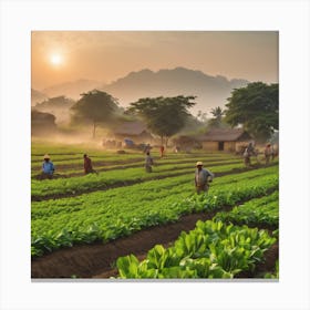 People In A Field Canvas Print