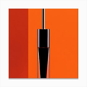 Lipstick On An Orange Background Canvas Print