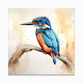 Kingfisher Watercolour Canvas Print
