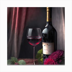 Red Wine And Roses Canvas Print
