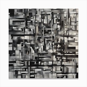 Abstract Black And White Painting 3 Canvas Print