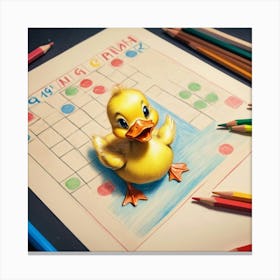 Duck In A Calendar Canvas Print