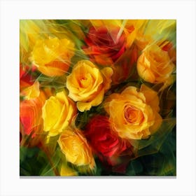 Abstract Roses Photo Canvas Print