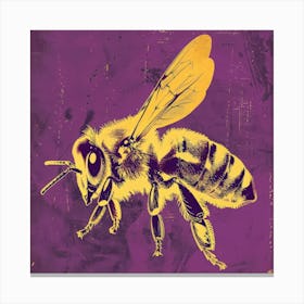 Bee on purple Canvas Print