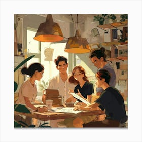 A Team Brainstorming Lofi Illustration 1718665794 1 Canvas Print