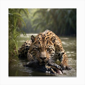 Jaguar In The Jungle Canvas Print