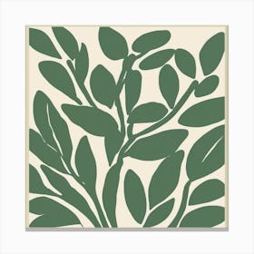 sage green boho art Canvas Print