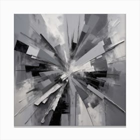 Abstract Artwork In Monochromatic Shades Of Gray With Bold Dynamic Shapes And Textures That Evoke A Sense Of Mystery And Depth Canvas Print