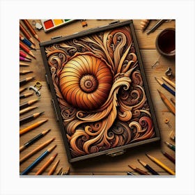 Intricate Nautilus Design on Canvas Canvas Print