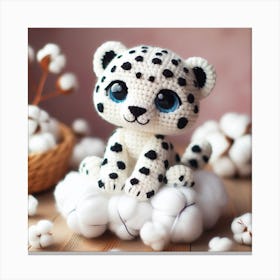 Amigurumi, Snow Leopard Canvas Print