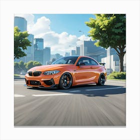 Orange Bmw M2 Coupe Canvas Print