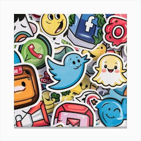 Sticker Collection Canvas Print