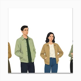 Group Of Diverse Young Adults In Casual Outfits 7 Canvas Print