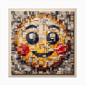 Emoji smile puzzle face Canvas Print