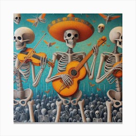 Day Of The Dead Skeletons 1 Canvas Print